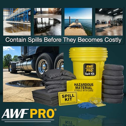 AWF PRO 30 Gallon Universal Spill Kit, 81 Pieces - size: Universal Spill Kit