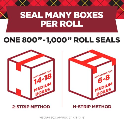 Scotch Ultra Clear Packaging Tape, 2 Rolls Clear Packing Tape with Handheld Dispensers, 1.88 in x 800 in (22.2 yd), Transparent Box Sealing Tape for Shipping, Moving, Mailing and Storage Boxes - size: 2 Rolls