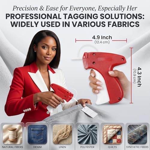 ASEER Micro Stitch Gun No Sew Kit 6 Needles 2000 Fasteners 200 Buttons - color: Red