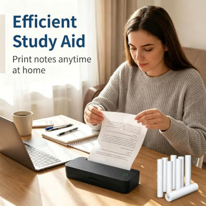 8 rolls (about 200 pages), thermal printer paper 8.5 x 11, letter, rolled, 3 proofing, not quick dry for pen, BPA free. For IOOIOO, Peripage, Munbyn, Jadens, Hprt, Phomemo…(lasting 10-15 years) - size: Letter, 8 rolls, 10-15 years