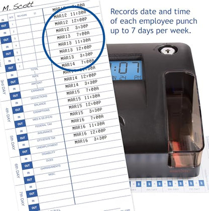 Pyramid Time Systems - 3600SS Dual Function Time Clock and Document Stamp - size: 5.47 x 6.5 Inch, style: Smart Site Alignment