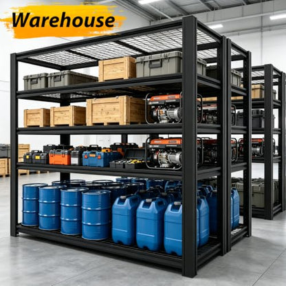 5000LBS 5-Tier Heavy Duty Garage Shelving, 84.01" H x 62.01" W x 24.01" D Adjustable Boltless Metal Storage Rack, Black Industrial Shelving Unit for Warehouse, Basement, Pantry - size: 84.01"H x 62.01"W x 24.01"D