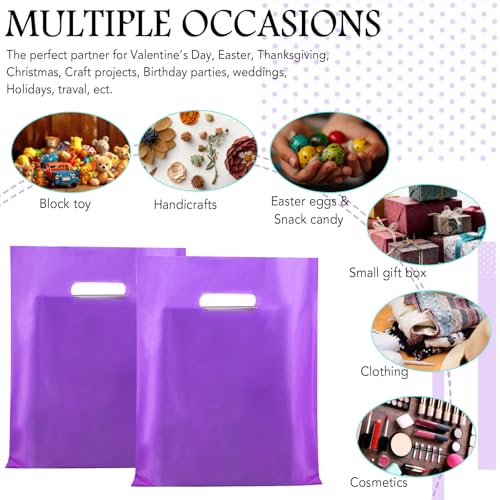 Kosiz 1000 Pcs Plastic Merchandise Shopping Bag Bulk 9 x 12'', Purple - color: Purple