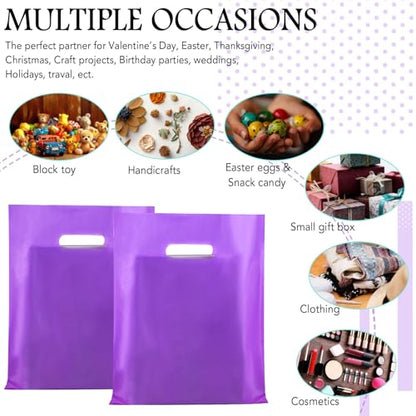 Kosiz 1000 Pcs Plastic Merchandise Shopping Bag Bulk 9 x 12'', Purple - color: Purple