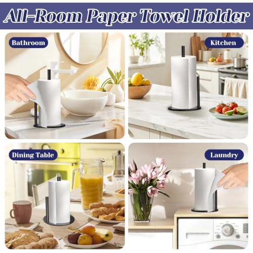 Black Paper Towel Holder, Countertop Paper Towel (Black-02) - color: Black-02