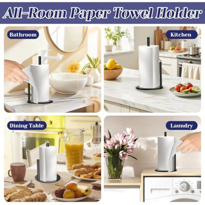 Black Paper Towel Holder, Countertop Paper Towel (Black-02) - color: Black-02