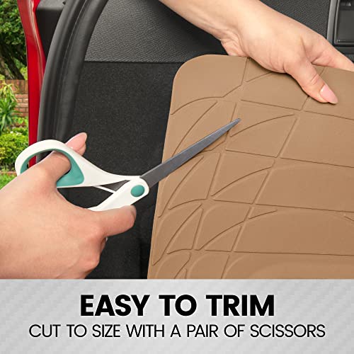 BDK Heavy Duty Rubber Cargo Mat Liner - All-Weather Trunk Protection, Trim-to-Fit Design for Cars, SUVs, Vans & Trucks - Non-Slip, Waterproof, Durable Cargo Floor Liner - 46" x 56.75" x 0.25" - Beige - color: Beige