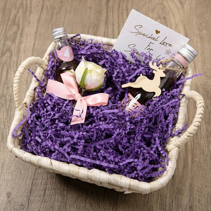 Mefleet 1 LB Crinkle Paper Filler Purple Shredded Paper for Gift Box Basket - color: Purple