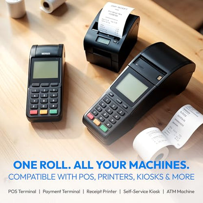 2 1/4" x 85' BPA Free Thermal Paper, Register Tape (50 Rolls) - size: 2 1/4" x 85' (50Rolls)