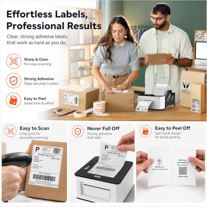 4” x 6” Direct Thermal Labels – 500 Labels (1 Roll, 500 per Roll) Water & Oil Resistant, Permanent Adhesive – Compatible with Zebra, Rollo & Similar Printers (Not for DYMO) (1 Roll) - size: 1 Roll