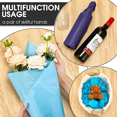 Fuutreo 300 Sheet Kraft Tissue Paper Bulk 14x20'' Wrapping, Blue Series - color: Blue Series
