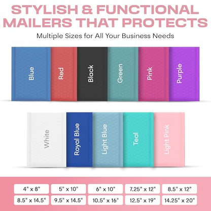 Light Pink Bubble Mailers 4x8, Poly Padded Envelopes #000, 500 Pack - color: Light Pink, size: 4"x8" / 500 Pack