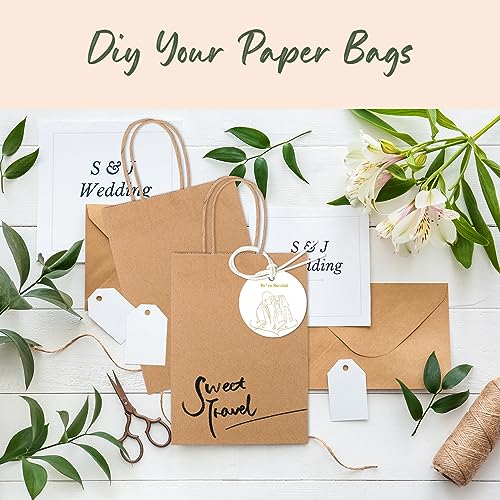 GSSUSA Brown Paper Bags with Handles, Small Gift Bags, 5.25x3.75x8, 20 Pack - color: Brown, size: 5.25x3.75x8 Inch (Pack of 20)