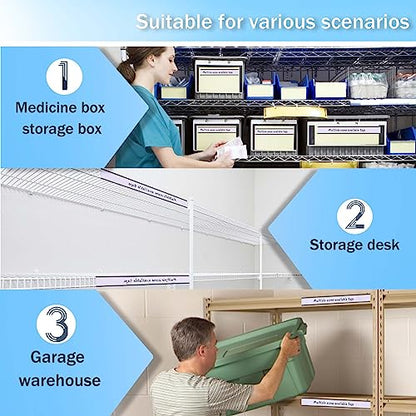 C Channel Magnetic Labels Holders 30 Pack 0.75''x 6'' for Metal Racks - size: 0.75 x 6 Inch