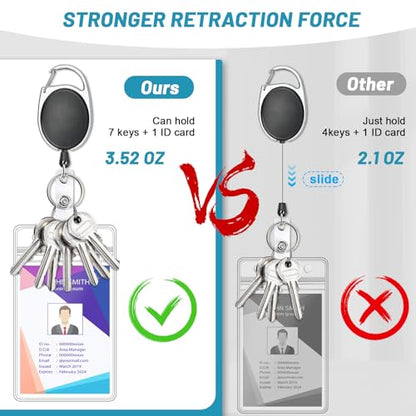 2 Pack Vertical ID Badge Holder with Retractable Badge Reel - style: Vertical