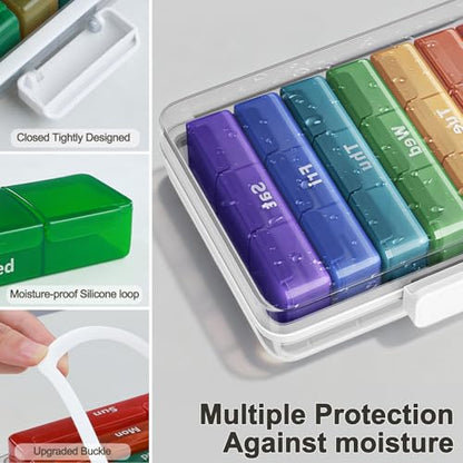CTIME 4-Tier Extra-Large Medicine Organizer with Portable Pill Case Empty - size: Extra Large 4-Tier Set