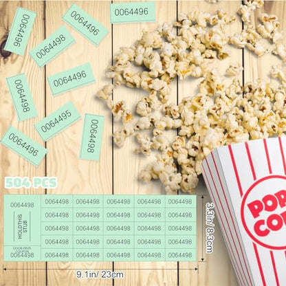 Kosiz 25 Bid 504 Raffle Ticket Sheets Chinese Auction Tickets, Light Green - color: Light Green, size: 25 Bid