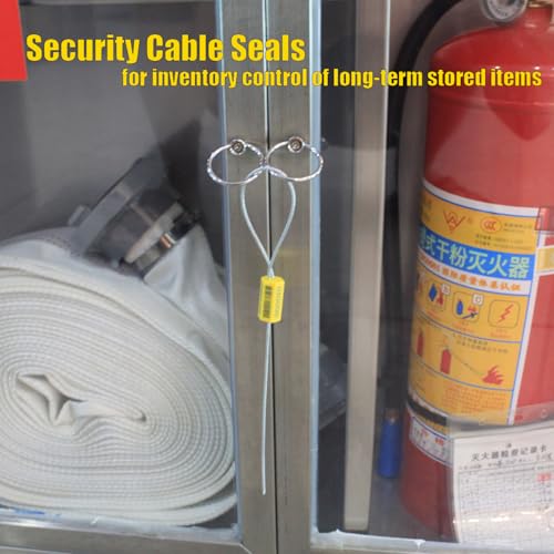 φ1.8mm x11.8" Yellow ISO17712 Certified Barcode Security Cable Seals (1000)