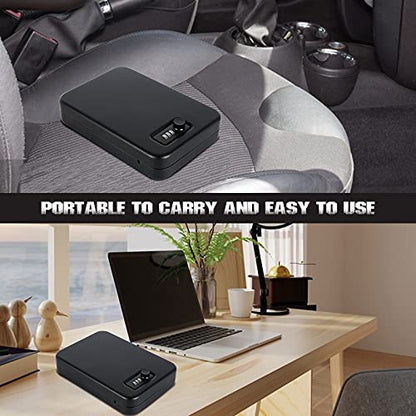 Dalmbox Compact Portable Handgun Pistol Gun Safe Lock Box for Car & Travel - size: 9.4" x 6.4" x 1.8"