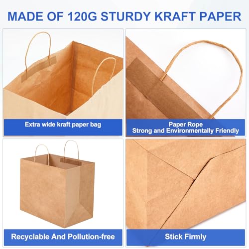 Maitys 30 Pcs 18x14x10 Inch Brown Large Kraft Paper Gifts Bags with Handle - color: Brown 1, size: 18x14x10 Inch