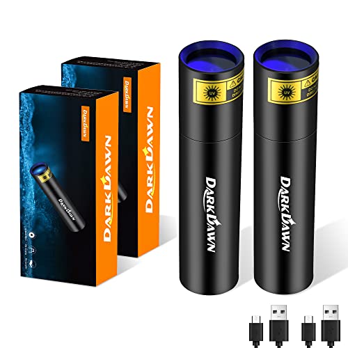 DARKDAWN UV 365nm Black Light Mini Flashlight Ultraviolet Blacklight - color: V4-UV Filtered 365nm 2-Pack