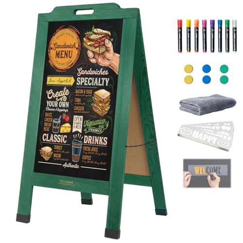 Magnetic Portable A-Frame Chalkboard Signs, 40" × 20", Green - color: A-portable-green