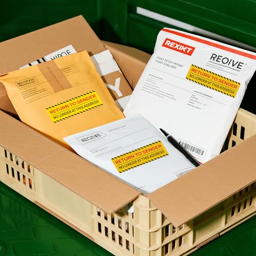 100PCS Return to Sender No Longer at This Address Stickers,3x1 Inch Self Adhesive Label Please Return to Sender Stickers for Letter Envelope Mailbox Postal Service Cartons Shipping(Yellow)