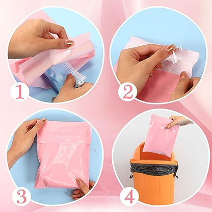 Fulmoon 300 Pcs Sanitary Napkin Disposal Bags for Tampons Pads, Light Pink - color: Light Pink