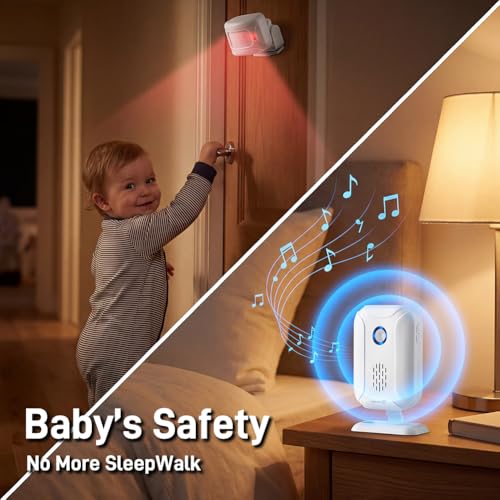 Hendun Motion Sensor Door Bell Chime for Business, Commercial Ring Bell - color: 1 Receiver & 2 Transmitters