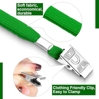 Marspark 4"x3" Name Badge Holder with Lanyard Bulk, Dark Green, 200 Sets - color: Dark Green