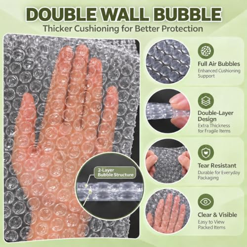 50PCS 6x8"Bubble Pouches,Shockproof Cushioning Protection - size: 50PCS-6x8Inches