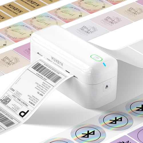 MUNBYN Bluetooth Thermal Label Printer, 4x6 Shipping Label Printer - color: White
