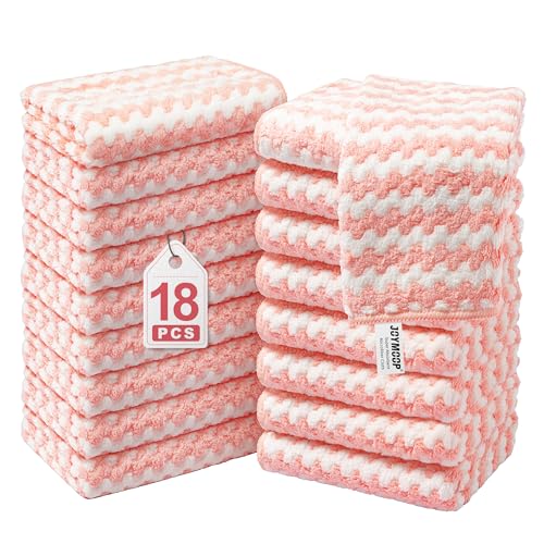 JOYMOOP Microfiber Cleaning Cloth, 18 Piece Set, Small, Pink - color: B