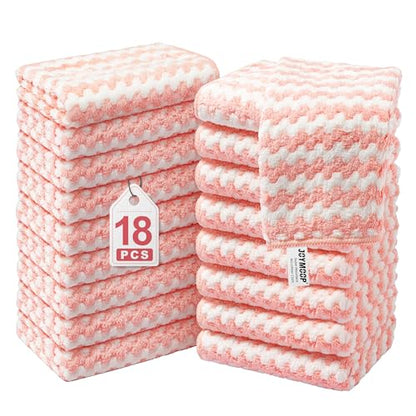 JOYMOOP Microfiber Cleaning Cloth, 18 Piece Set, Small, Pink - color: B