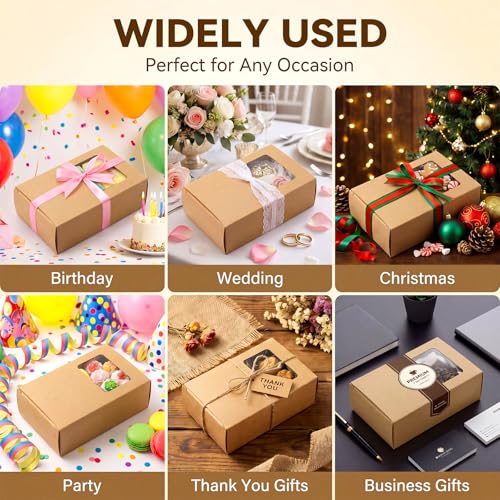 Spakon 30 Pcs Brown Soap Boxes with Window, 3.5x2.6x1.2 Inch Kraft Paper - color: Brown