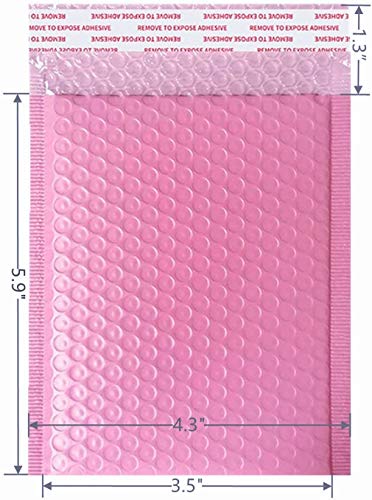 Bubble Mailers 3.5X5.9 Inch 50 Pack Small Padded Envelopes Bags (Pink) - color: Pink, size: 3.5X5.9 Inches