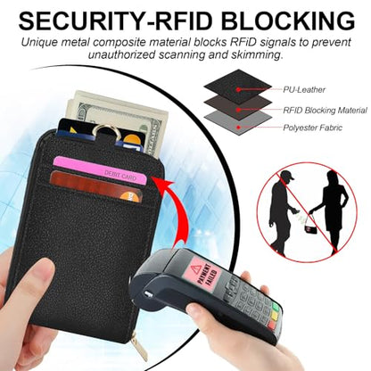 Lanyards Wallets for ID Badge Holder, ID Case with Zipper, Credit Card Holder for Women, Detachable Neck Lanyard Wrist Strap with Keychain Phone Holder for Teacher Student Gifts Black - color: Black