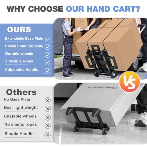 Folding Hand Truck Aluminum Trolley,Small Dolly, Foldable Hand Cart, - color: 2 Wheel Aluminium