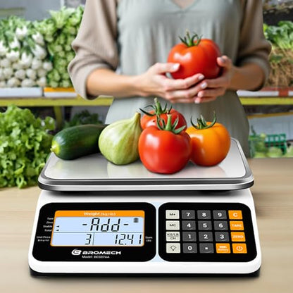 Commercial Scale 66lb/30kg Price Computing Scale for Farmers Market - color: Stainless Steel Scale Pan-Upgrade LCD