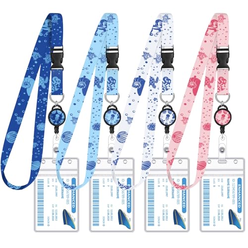 HONSIO 4 Pack Cruise Lanyard for Ship Cards, Cruise Essentials 2026, Ocean - color: Ocean Creature