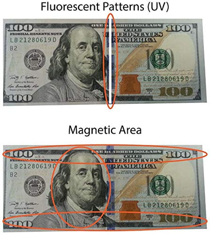 Mini 2-in-1 Counterfeit Money Bill Detector UV & Magnetic, 3.4in - color: Blue, size: Mini