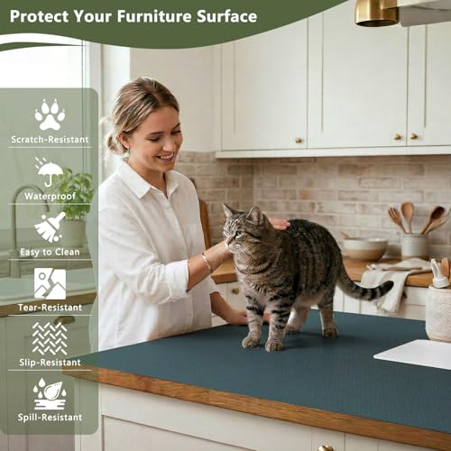 Anze Adhesive Shelf Liner for Kitchen Cabinet, 23.6 x 157.5 in, Green - color: Sticky Green, size: 23.6"W x 157.5"L