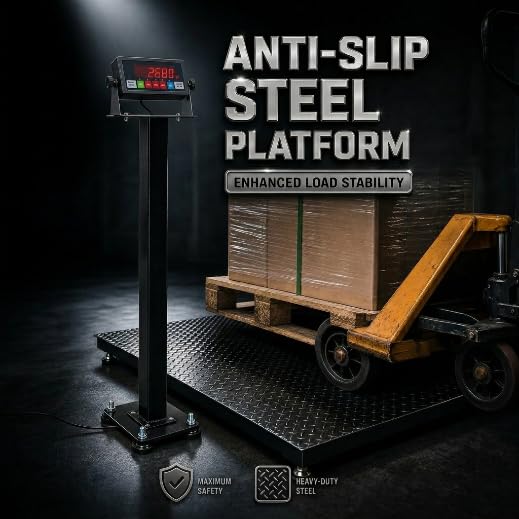 Industrial Floor Scale, 48"x48" (4'x4'), 5000 lb x 1 lb, Heavy Duty Pallet Warehouse Scale with NTEP Approved Digital Indicator for Business & Postal Weighing