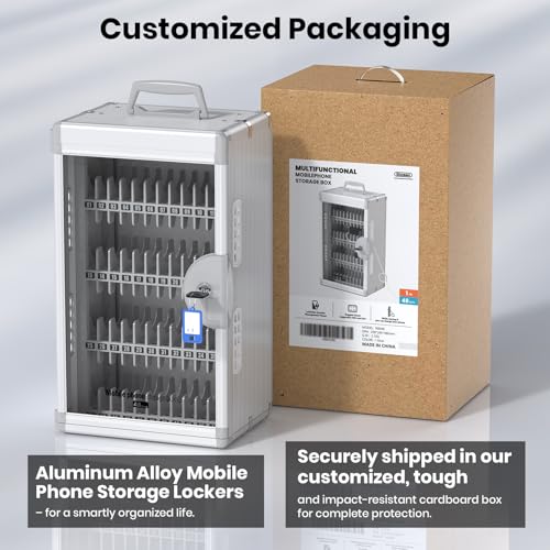 Glosen 48 Slots Cell Phone Locker with Key for Classroom, Phone Storage Box - size: 48slots