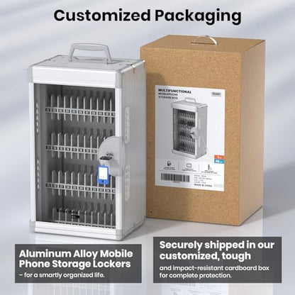 Glosen 48 Slots Cell Phone Locker with Key for Classroom, Phone Storage Box - size: 48slots