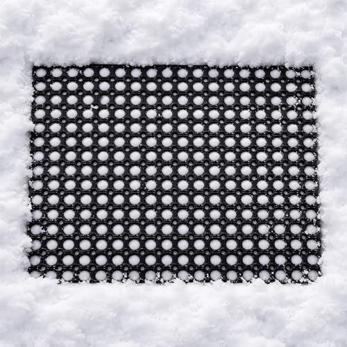 Heavy-Duty Interlocking Rubber Floor Mat, 24"x 32", Shock-Absorbing, Black - size: 24x32