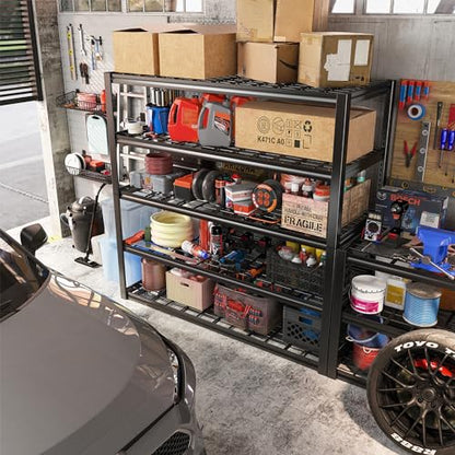 REIBII 48.2" W Storage Shelves for Garage, Adjustable Garage Shelving - size: 5-Tier, 48.2"W x 24.5"D x 72"H
