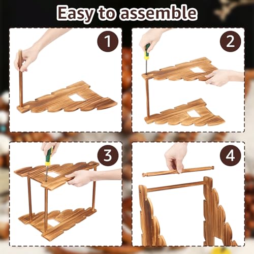 8 Tier Wooden Bracelet Holder, Adjustable Jewelry Bracelet Display Stand, Elegant Portable Wooden Bangle Holder, Jewelry Display Storage for Vendors, Retail Stores, Craft Shows and Home Storage