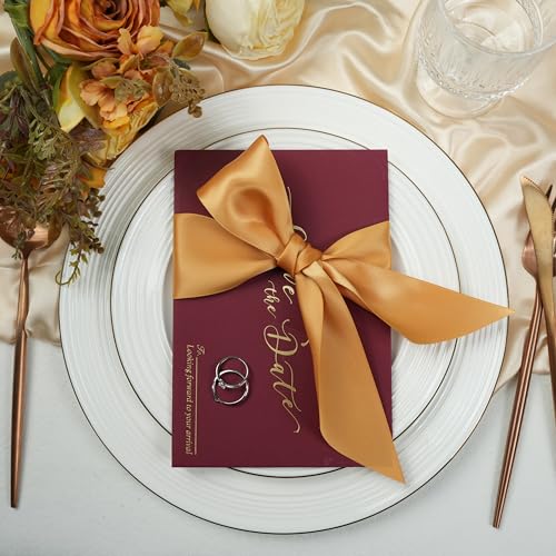 Gold Double Face Satin Ribbon, 2 Inch x 25 Yards - color: Gold