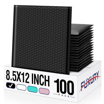 Fuxury Black Bubble Mailers 8.5x12" Padded Envelopes 100 Pack Bulk - color: Black, size: 8.5x12" 100PC